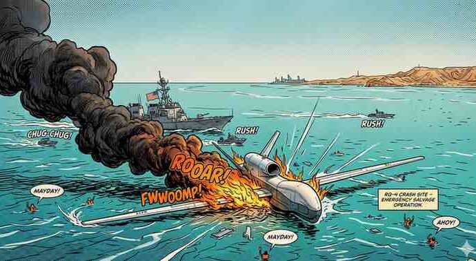 $240 Million Blow: US Navy Confirms Advanced MQ-4C Triton Drone Crash in Persian Gulf Amid Iran Tensions
