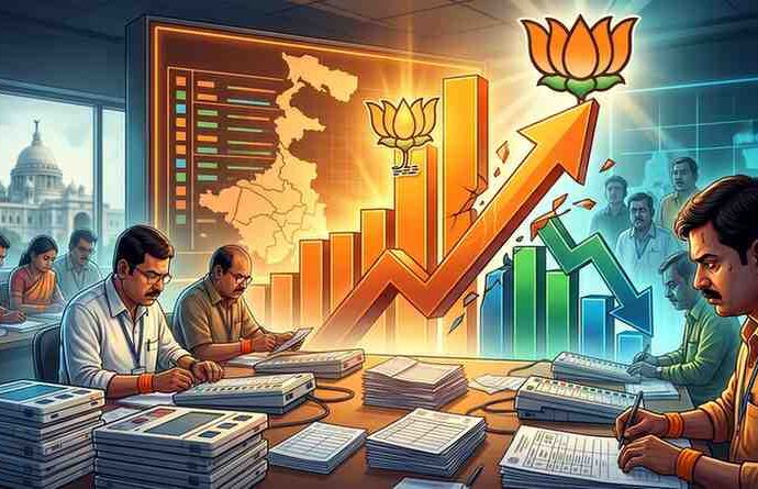 West Bengal Election Trends: BJP Claims Lead as Counting for State Assembly Begins
