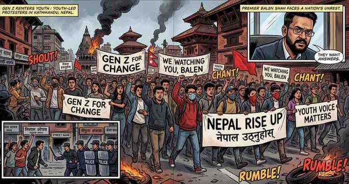 KATHMANDU UNDER FIRE: GEN Z PROTESTS ROUSE NEPAL AS PREMIER BALEN SHAH FACES MAJOR CHALLENGE