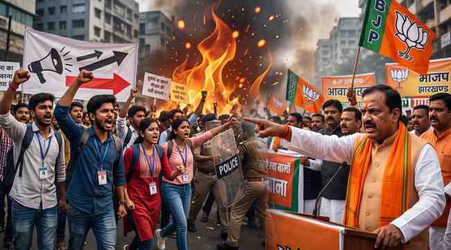 Student Protests Ignite Political Firestorm in Jharkhand as BJP Critiques Congress Leadership